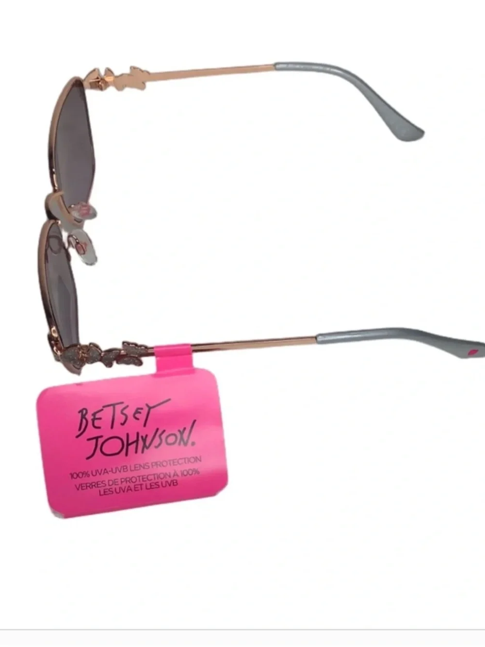 Betsey Johnson Blush Boss Butterfly Cat Eye Sunglasses New